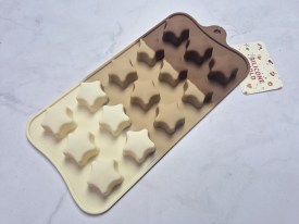 Molde silicona tricolor bombones estrellas